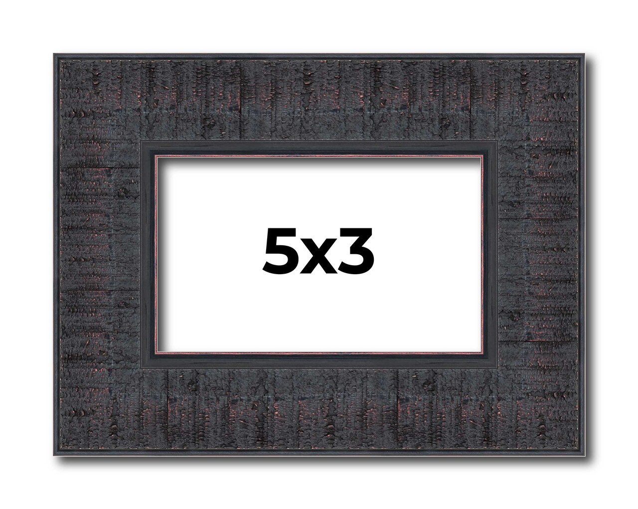 Photo Size Distressed Brown Picture Frame - UV Acrylic, Foam Board Backing, Hanging Hardware